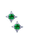 Earrings 18ct with Emerald and Diamonds