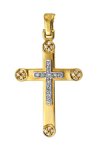 Βαπτιστικός σταυρός 18 Καράτια Χρυσό και Λευκόχρυσο με Διαμάντια FaCaDoro