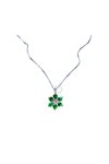 Necklace 18ct Whitegold with Emeralds and Diamond Muse Collection