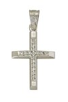 Βαπτιστικός σταυρός 18 Καράτια Λευκόχρυσο με Διαμάντια ΤΡΙΑΝΤΟΣ