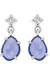 Earrings 18k whitegold with sapphires 1.52ct and diamonds
