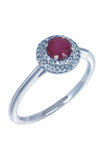 Ring 18ct Whitegold with Diamonds and Ruby (No 54)