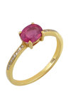 Ring 18cr Gold by SAVVIDIS with Ruby and Diamond (No 53)