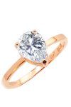 Solitaire ring Petra 14ct Rose Gold with zircon SOLEDOR