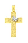 Βαπτιστικός σταυρός 14Κ Χρυσό με Ζιργκόν FaCaDoro