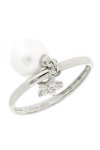 Ring 14ct White Gold with Zircon and pearl SAVVIDIS (No 52)