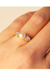 SAVVIDIS 14ct Gold Ring with Pearl and Zircon (No 55)