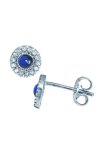 Earrings 18ct White Gold with Diamonds and Sapphire FaCaDoro