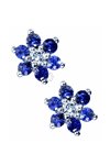 Earrings 18ct white gold with diamonds and sapphires SAVVIDIS