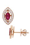 Earrings 18ct gold with diamonds and rubbies SAVVIDIS