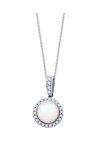 Necklace 14ct white gold with zircon and pearl SAVVIDIS