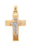 Βαπτιστικός σταυρός με τον εσταυρωμένο SAVVIDIS από χρυσό και λευκόχρυσο 14Κ