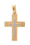 Βαπτιστικός σταυρός SAVVIDIS από χρυσό και λευκόχρυσο 14Κ
