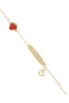 Bracelet with strawberry and heart 9ct gold with pearls by Ino&Ibo