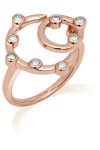 JCOU Round minimal 14ct Rose-Gold-Plated Sterling Silver Ring With White Zircons