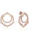 JCOU Round minimal 14ct Rose-Gold-Plated Sterling Silver Earrings With White Zircons