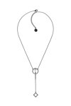 KARL LAGERFELD Geometric Pearl & Pave Y Necklace
