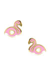 Earrings 9ct Gold Flamingo with Enamel Ino&Ibo