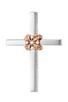 Βαπτιστικός σταυρός TRIANTOS από λευκόχρυσο και ροζ χρυσό 14Κ με ζιργκόν
