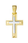 Βαπτιστικός σταυρός TRIANTOS από χρυσό και λευκόχρυσο 14Κ