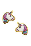 Earrings 9ct Gold Unicorn with Enamel Ino&Ibo