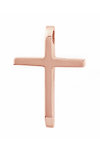 Βαπτιστικός σταυρός SAVVIDIS ροζ χρυσός λουστρέ με καμπυλωτό τελείωμα 14Κ