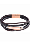 U.S. POLO Nadir Stainless Steel and Leather Bracelet