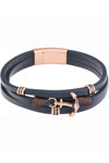 U.S. POLO Bowline Stainless Steel and Leather Bracelet