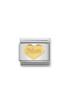 NOMINATION Link - SYMBOLS and steel and 18k gold Mum heart