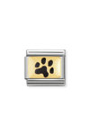 NOMINATION Link - PLATES steel , enamel and 18k gold (47_Paw print)