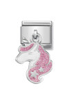 NOMINATION Link - CHARMS steel, 925 silver and enamel Unicorn