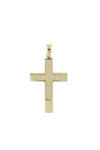 Xρυσός Βαπτιστικός σταυρός διπλής όψης SAVVIDIS  από χρυσό 14Κ με ζιργκόν