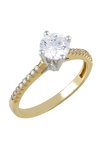 Solitaire Ring 14ct Gold and White Gold with Zircon by SAVVIDIS (No 54)