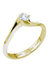 Μονόπετρο δαχτυλίδι FaCad'oro από χρυσό 18K με διαμάντια (Νο 53)