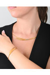 Necklace 14ct Gold Wave by SAVVIDIS with Zircon