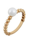 Ring 14ct Rose Gold by SAVVIDIS with Pearl and Zircon (No 55)