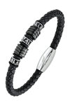 Stainless steel Bracelet with Leather by All Blacks