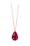 SOLEDOR 14ct Rose Gold Necklace Precious with Ruby