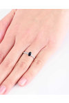 18ct White Gold Ring with Sapphire and Diamonds by FaCaD’oro (No 53)