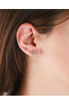 Earrings 18ct Rose Gold with Emerald and Diamond by FaCaDoro