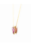 Necklace 18K Rose Gold with Ruby and Diamonds by SAVVIDIS