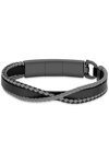 CERRUTI Shuffle Stainless Steel and Leather Bracelet