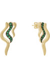 JCOU Like The Wind 14ct Gold-Plated Sterling Silver Earrings set with Green Zircon