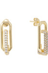 JCOU Unchain 14ct Gold-Plated Sterling Silver Earrings set with White Zircon