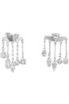 JCOU Multi Stone Rhodium-Plated Sterling Silver Earrings set with White Zircon