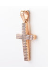 Βαπτιστικός σταυρός SAVVIDIS από ροζ χρυσό 14Κ με ζιργκόν