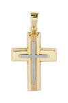 Δίχρωμος Βαπτιστικός σταυρός SAVVIDIS από χρυσό και λευκόχρυσο 14Κ