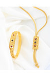 18ct Gold Necklace with Diamonds, Ruby and Sapphire by Savvidis