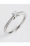 Μονόπετρο δαχτυλίδι FaCad'oro από λευκόχρυσο 18K με διαμάντι και ζαφείρι (Νο 55)