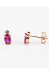 Σκουλαρίκια FaCaD’oro από ροζ χρυσό 14Κ με ζιργκόν
